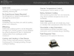 advantages of thermoelectric generators cooling
