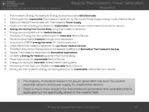medical applications thermoelectrics research wearables implantables