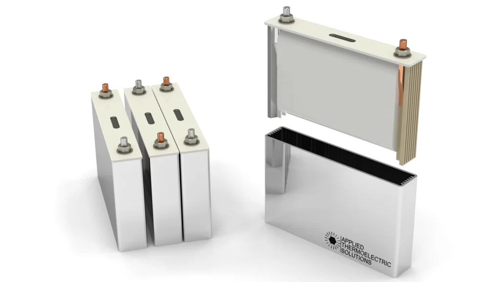 Exploded view of ParaThermic High-Heat Transfer battery cell structure