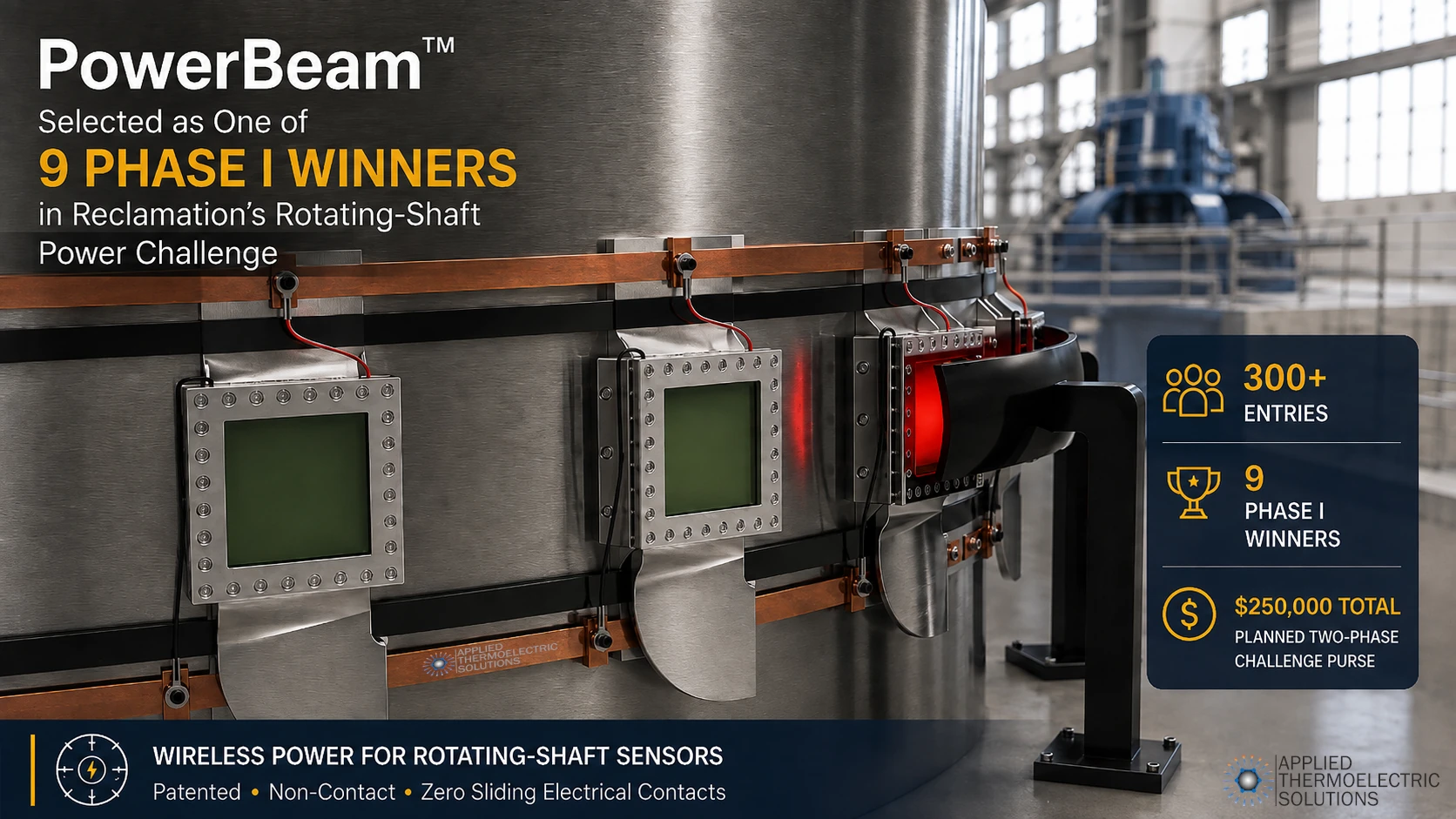 PowerBeam™ Selected as One of 9 Phase I Winners in Reclamation’s Rotating-Shaft Power Challenge